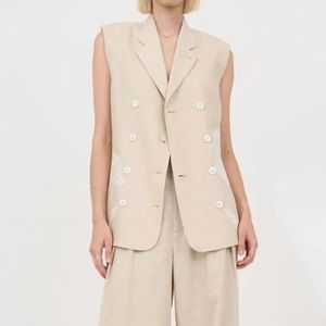 NWT Christy Lynn Ping Vest In Khaki Embroidery